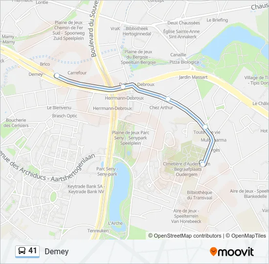 41 Bus Line Map