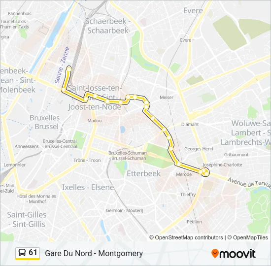 61 Bus Line Map
