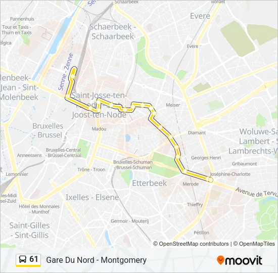 61 Bus Line Map
