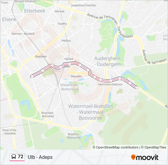 72 Bus Line Map