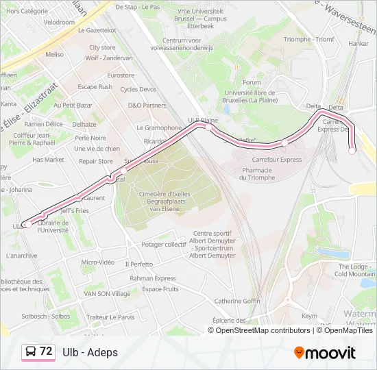 72 Bus Line Map