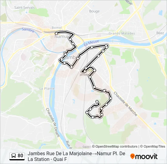 80 Bus Line Map