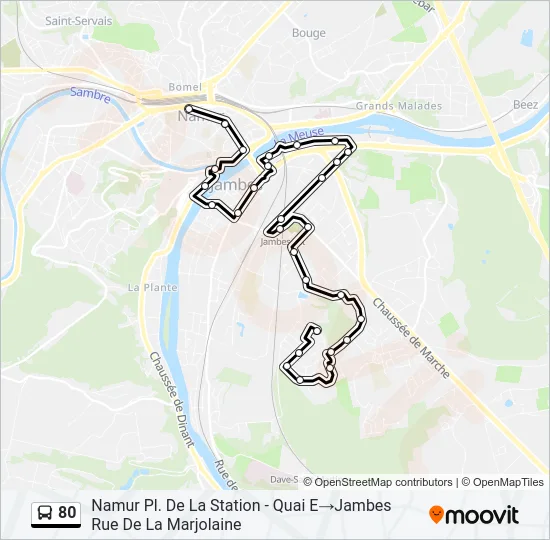 80 Bus Line Map