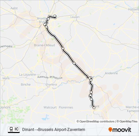 Plan de la ligne IC de train