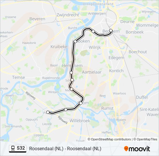 S32 train Line Map