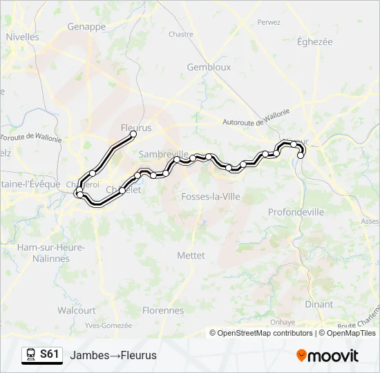 S61 Train Line Map