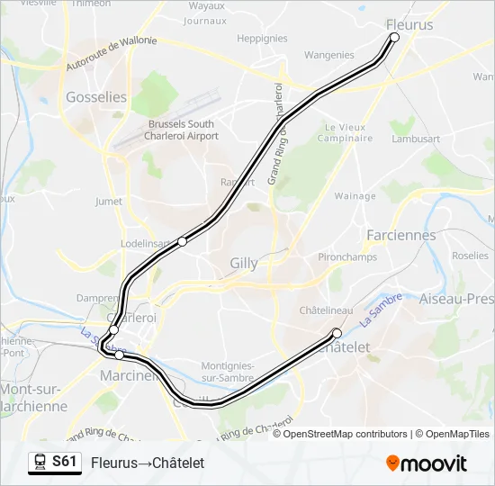 S61 Train Line Map