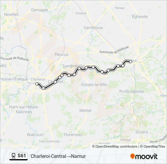 S61 Train Line Map