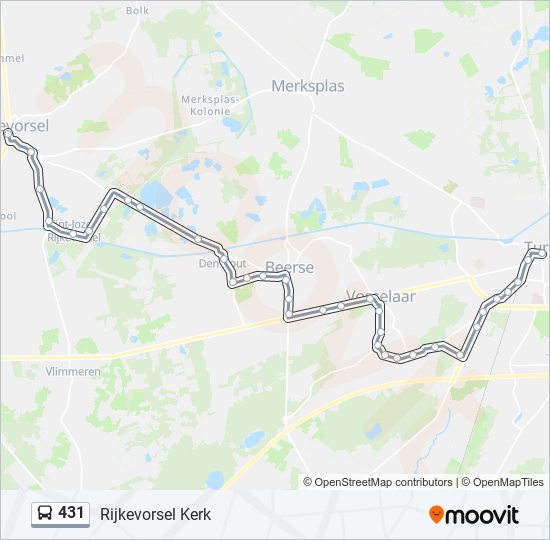 Plan de la ligne 431 de bus