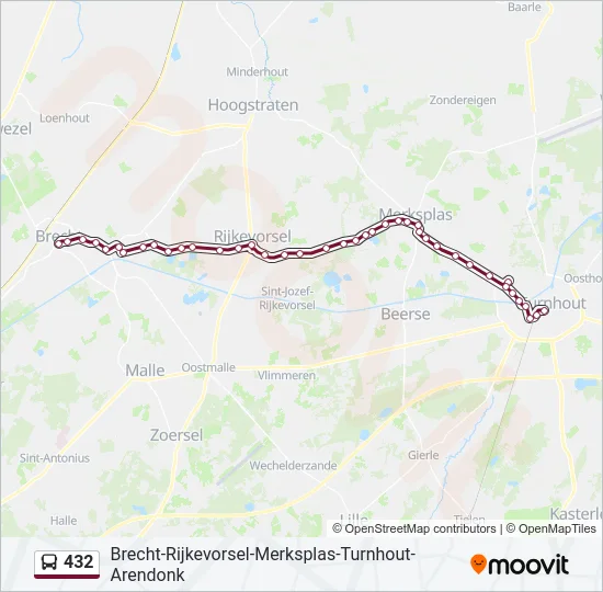 432 Bus Line Map