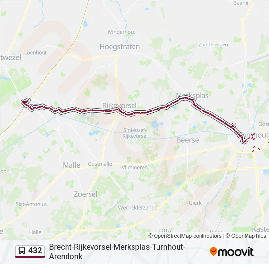 432 Bus Line Map