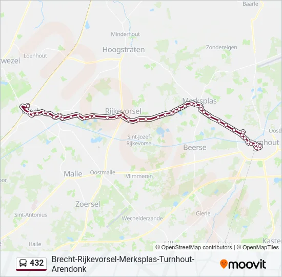 432 Bus Line Map