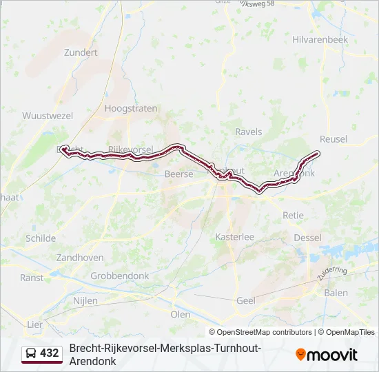 432 Bus Line Map