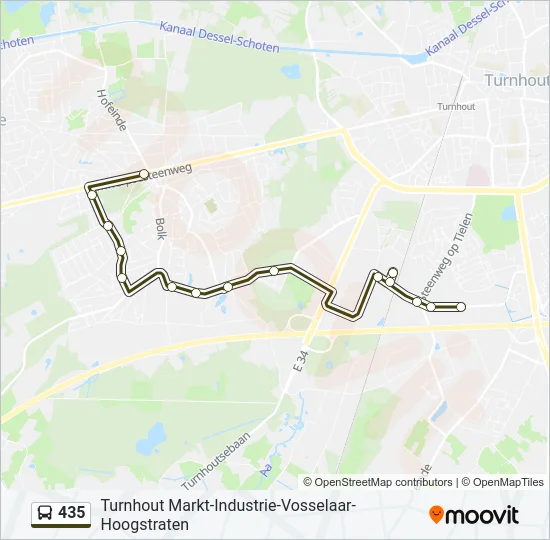 435 Bus Line Map