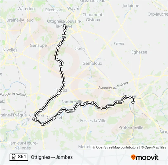 S61 Train Line Map