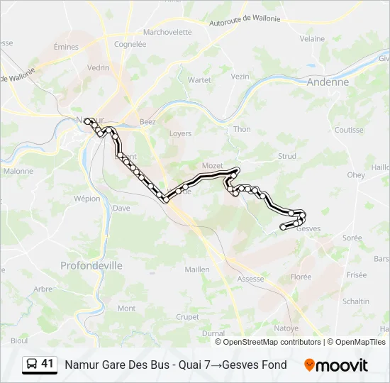41 Bus Line Map