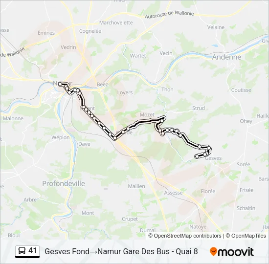 41 Bus Line Map