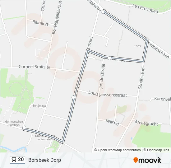 20 Bus Line Map
