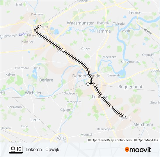 Plan de la ligne IC de train