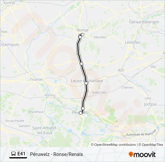 E41 Bus Line Map
