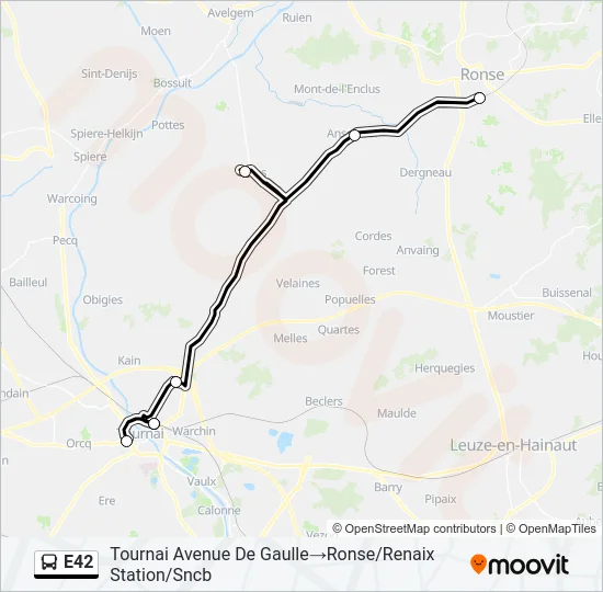 E42 Bus Line Map
