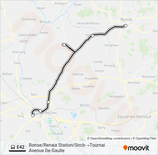 E42 Bus Line Map