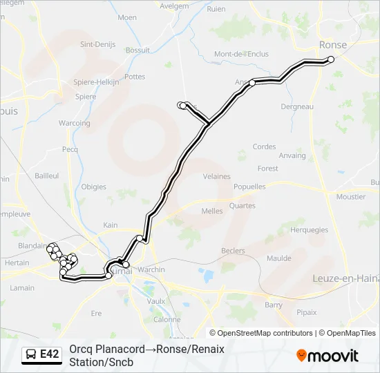 E42 Bus Line Map