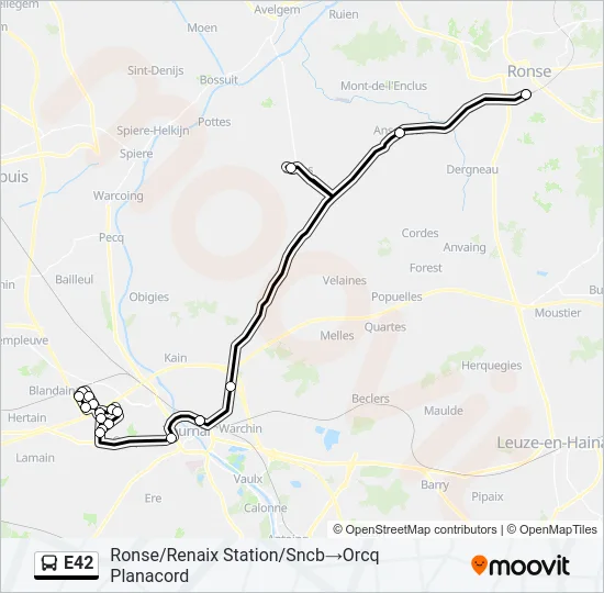 E42 Bus Line Map