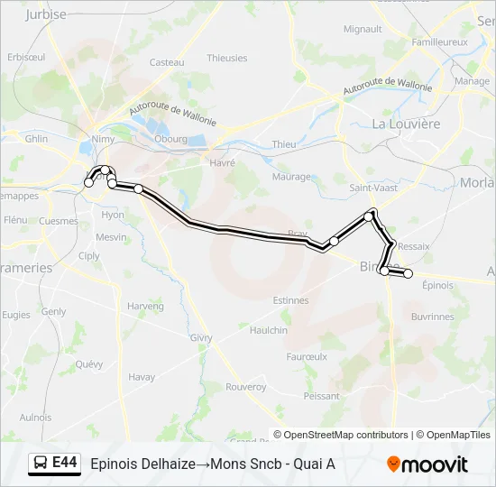 E44 Bus Line Map