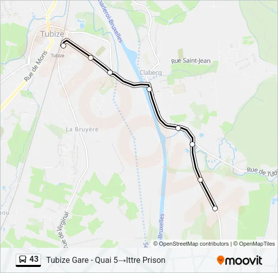 43 Bus Line Map