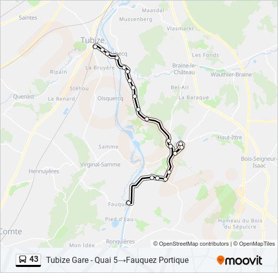 43 bus Line Map