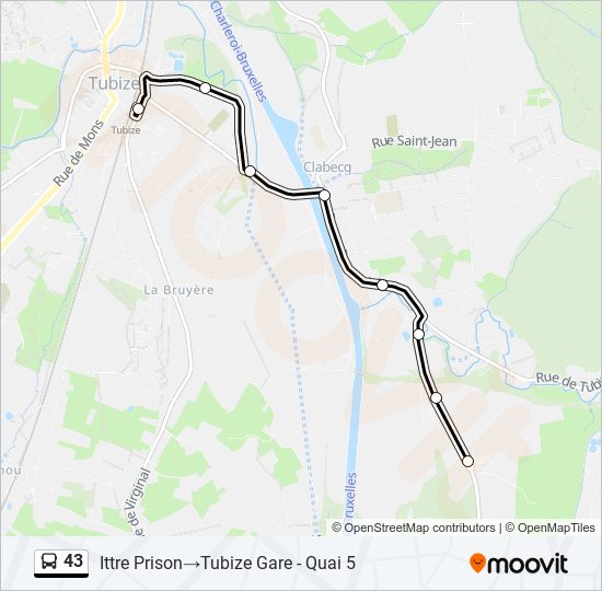 Plan de la ligne 43 de bus