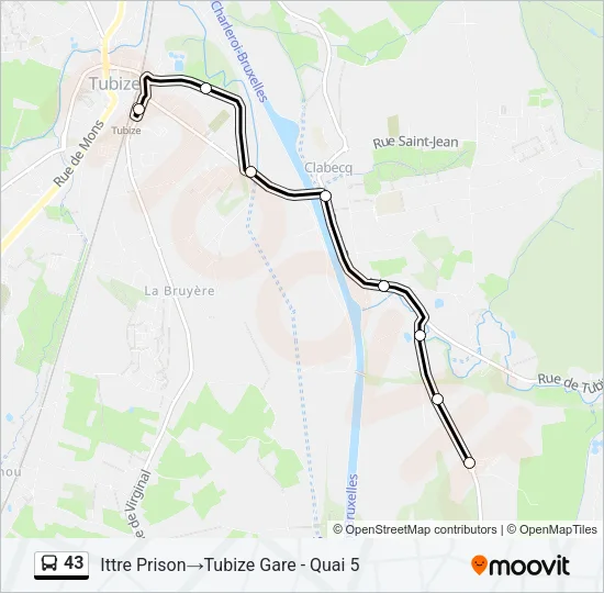 43 Bus Line Map