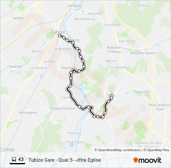 43 Bus Line Map