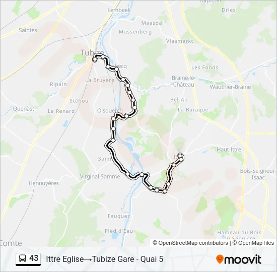 43 Bus Line Map