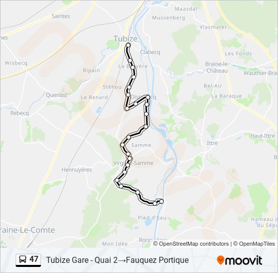 47 bus Line Map