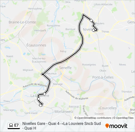 E7 Bus Line Map