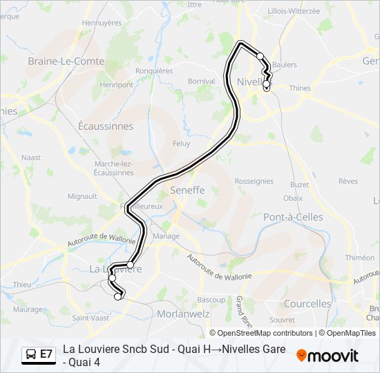 E7 bus Line Map