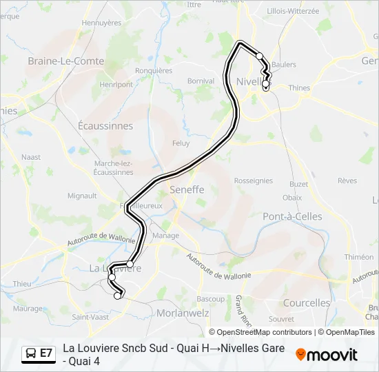 E7 Bus Line Map
