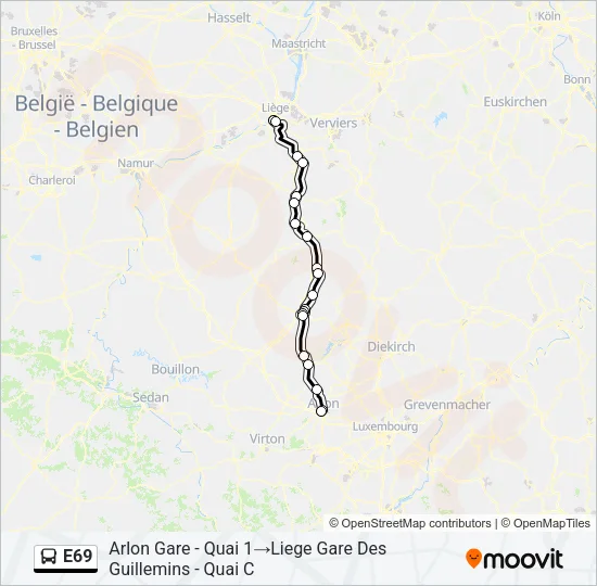 E69 Bus Line Map