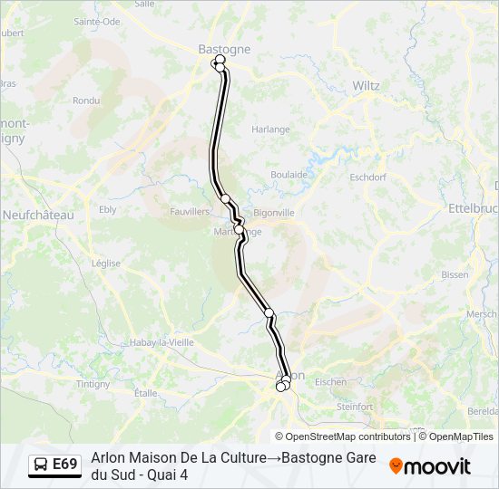 E69 Bus Line Map