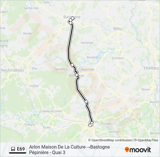 E69 Bus Line Map