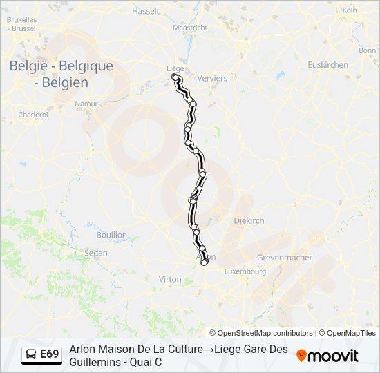 E69 Bus Line Map