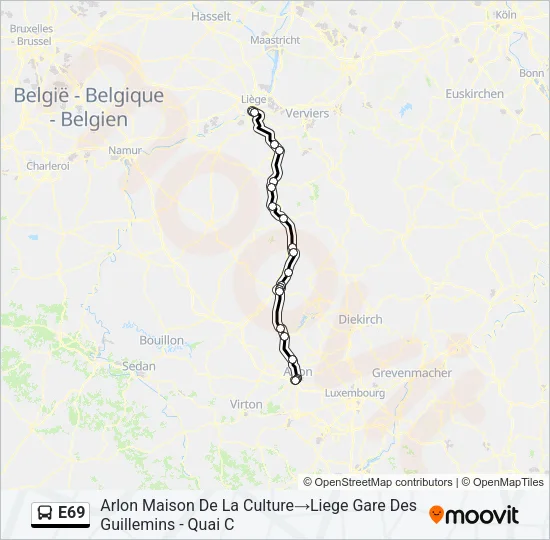 E69 Bus Line Map