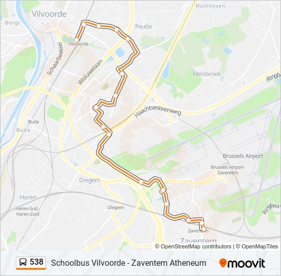 538 bus Line Map