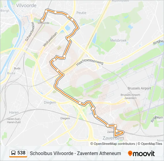 538 Bus Line Map