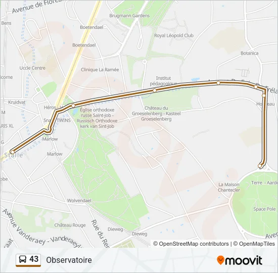 43 Bus Line Map