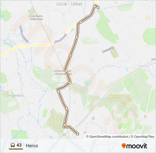 43 Bus Line Map