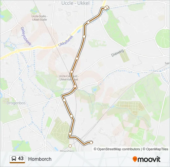 43 Bus Line Map