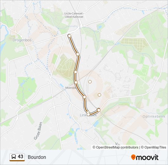 Plan de la ligne 43 de bus